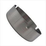 Scrumiera rotunda din metal, Wei, 10 cm, culoare argintiu